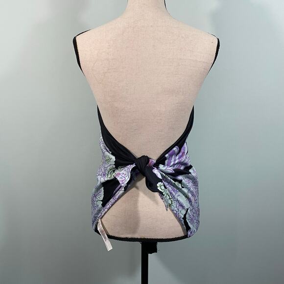 Free People Black Floral Strapless Satin Feel Spellbound Bodysuit Size S - Picture 8 of 8